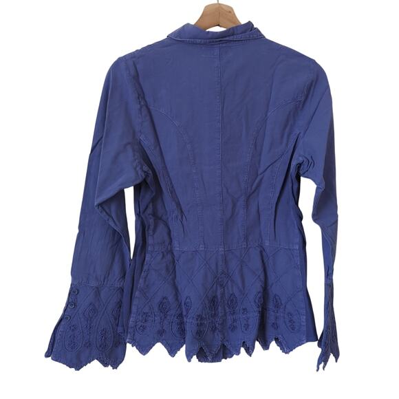 G. Designs Natural Fashions Top Womens S Blue Boho Embroidered Ethereal Whimsy - Picture 2 of 8